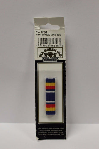 IRA Green Global War Service Ribbon, 3-1780, New