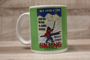 Once Upon A Time There Was A Girl Who Really Loved Skiing Coffee Mug Cup -New