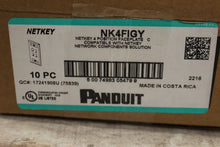 Load image into Gallery viewer, Panduit Netkey 4 Position Vertical Faceplate - NK4FIGY - 10 Pack - Gray - New