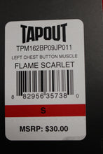 Load image into Gallery viewer, Tapout Flame Scarlet Left Chest Button Muscle Athletic Shirt Size Small