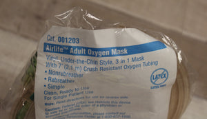 AirLife Adult Oxygen Mask Vinyl Under The Chin Style with 7' Tubing - 001203 New