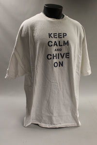 Keep Calm and Chive On Chive Teas Men's T Shirt -Grey -3XL -Used