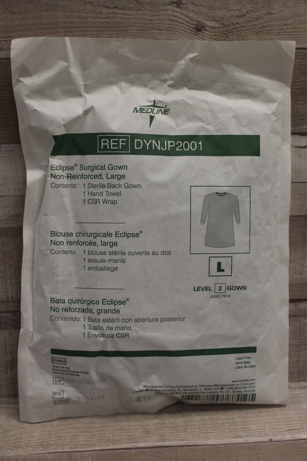 Eclipse Surgical Gown - Non-Reinforced - Large - DYNJP2001 - New