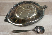 Load image into Gallery viewer, International DeepSilver Leaf Dish/Plate with Silver Spoon - Anniversary Rose - Includes box -Used