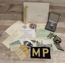 Load image into Gallery viewer, WWII Military Collectible Lot With Documents Photographs Medal -Used