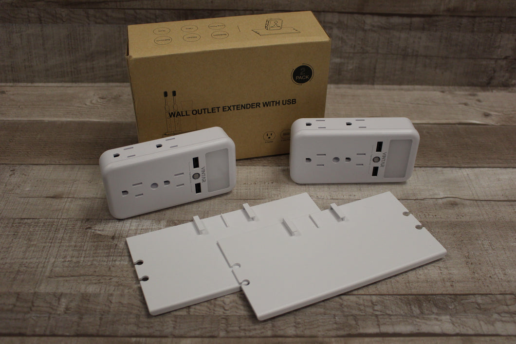 Intertek Wall Outlet Extender With USB, New!