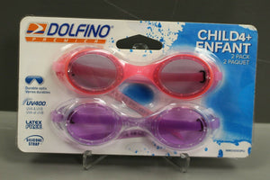 Dolfino Enfant / Child Swim Goggles, 2 Pack, WMG10003PU, New
