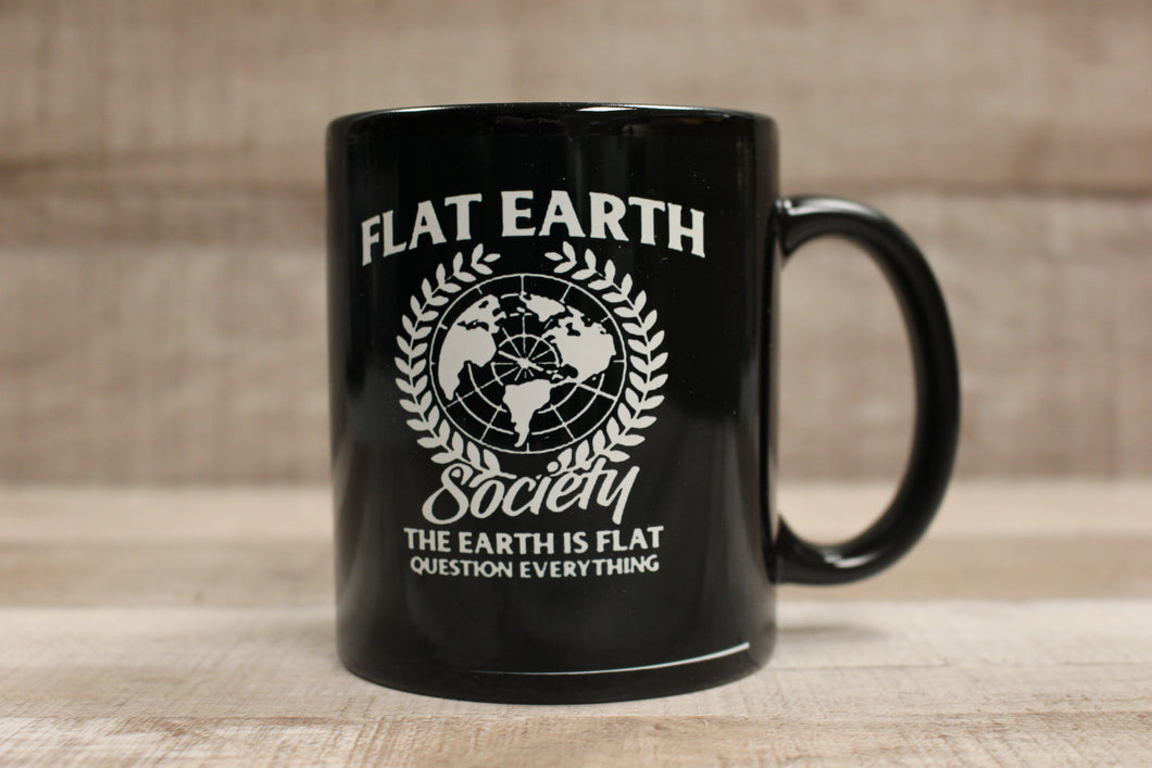 Flat Earth Society The World Is Flat Question Everything Coffee Mug Cup -New