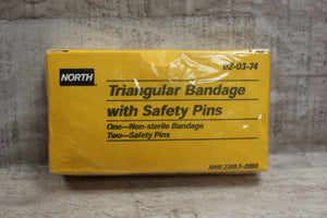 Honeywell North Triangular Bandage With Safety Pins -New