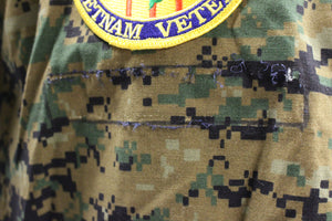 USN Green Marpat Vietnam Veteran Scrub With Golden Shellback Patch -Used