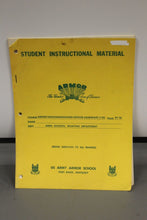 Load image into Gallery viewer, Army Instructional Material for Armor NCO Candidate Course, Arms Division (11D)