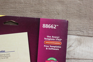 Avery Clear Address Labels - 88662 - 1 1/3" x 4" - 1401 Count - New
