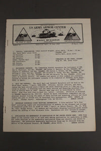 US Army Armor Center Daily Bulletin Official Notices, Year: 1969