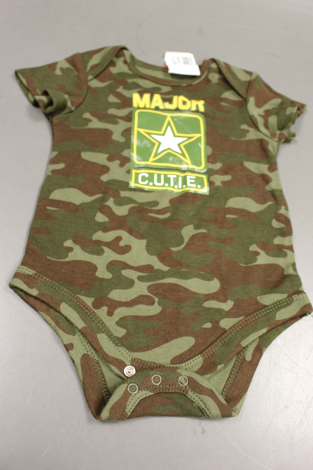 Military Style Major Cute Onesie, Woodland, 6-9 Months