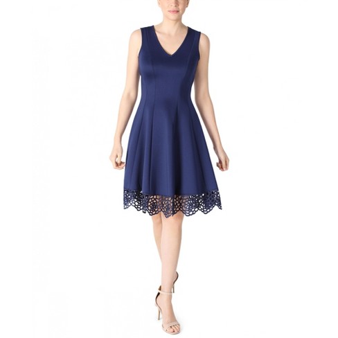 Donna Ricco DR Women's Petite Sleeveless V-Neck Fit And Flare Dress - 14P - New Donna Ricco DR Women's Petite Sleeveless V-Neck Fit And Flare Dress - 14P - New