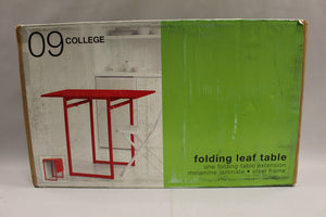 09 College Folding Leaf Table - Red - New