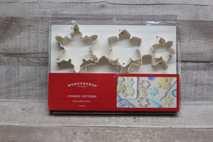 Wondershop By Target Stainless Steel Cookie Cutter Holiday Set Pack Of 5 -New