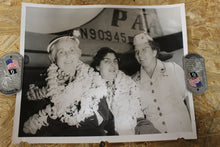 Load image into Gallery viewer, Vintage Authentic and Original Photo Woman Posing In Front Of Plane -Used