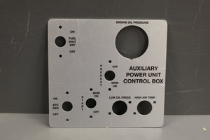 M88 Auxillary Power Unit Control Panel Identification Plate, 9905-01-099-1527, P/N 11672406, New!