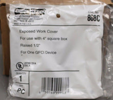 Load image into Gallery viewer, Box of 10 RACO 4 in Sq Single Gang Exposed Work Cover for GFCI Device, 808C, NEW
