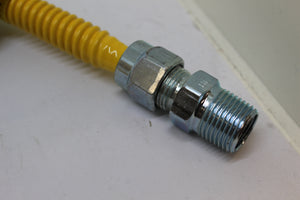 3/8" ID ProCoat SS Gas Connector with 1/2" MIP (3/8" FIP Tap) x 1/2" FIP Gas Ball Valve (24" Length), NEW!