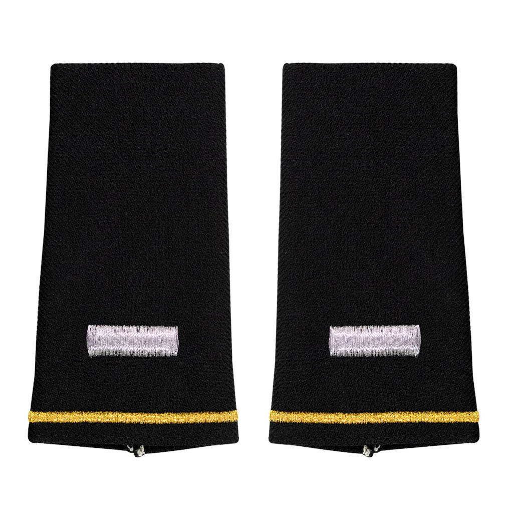U.S. Army O-2 1st Lieutenant Epaulets - Large - Black - New
