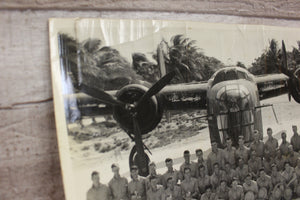 Vintage Authentic and Original Crew In Front Of Plane -Used