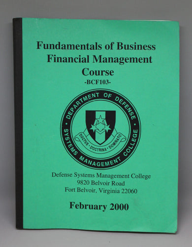 DoD Fundamentals of Business Financial Management Course, BCF103, Feb 2000