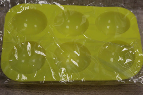 6-Hole Spherical Silicone Kitchen Chocolate Candy Mold -Yellow -New