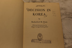 Decision in Korea - Rutherford M. Poats - Hardback - Used