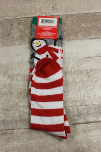 Christmas House Knee High Snowman Socks Sizes 5-9 -New
