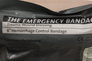 Trauma Wound Dressing 6" Hemorrhage Control Compression Bandage - New Expired