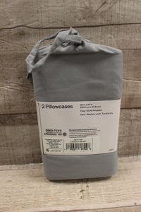 Room Essentials King Size 2-Pack Of Pillowcases -Grey -New