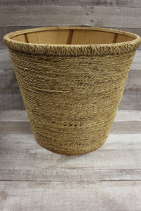 Laundry Hamper Trash Bin Décor Wooden Basket -Brown -New