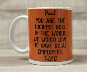 You Are The Luckiest Boss In The World Name Coffee Cup Mugs - 11 oz - New