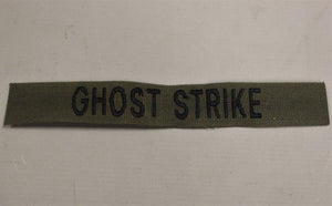 Ghost Strike Name Tape - OD Webbing Black Thread - 7.5" x 1" - New