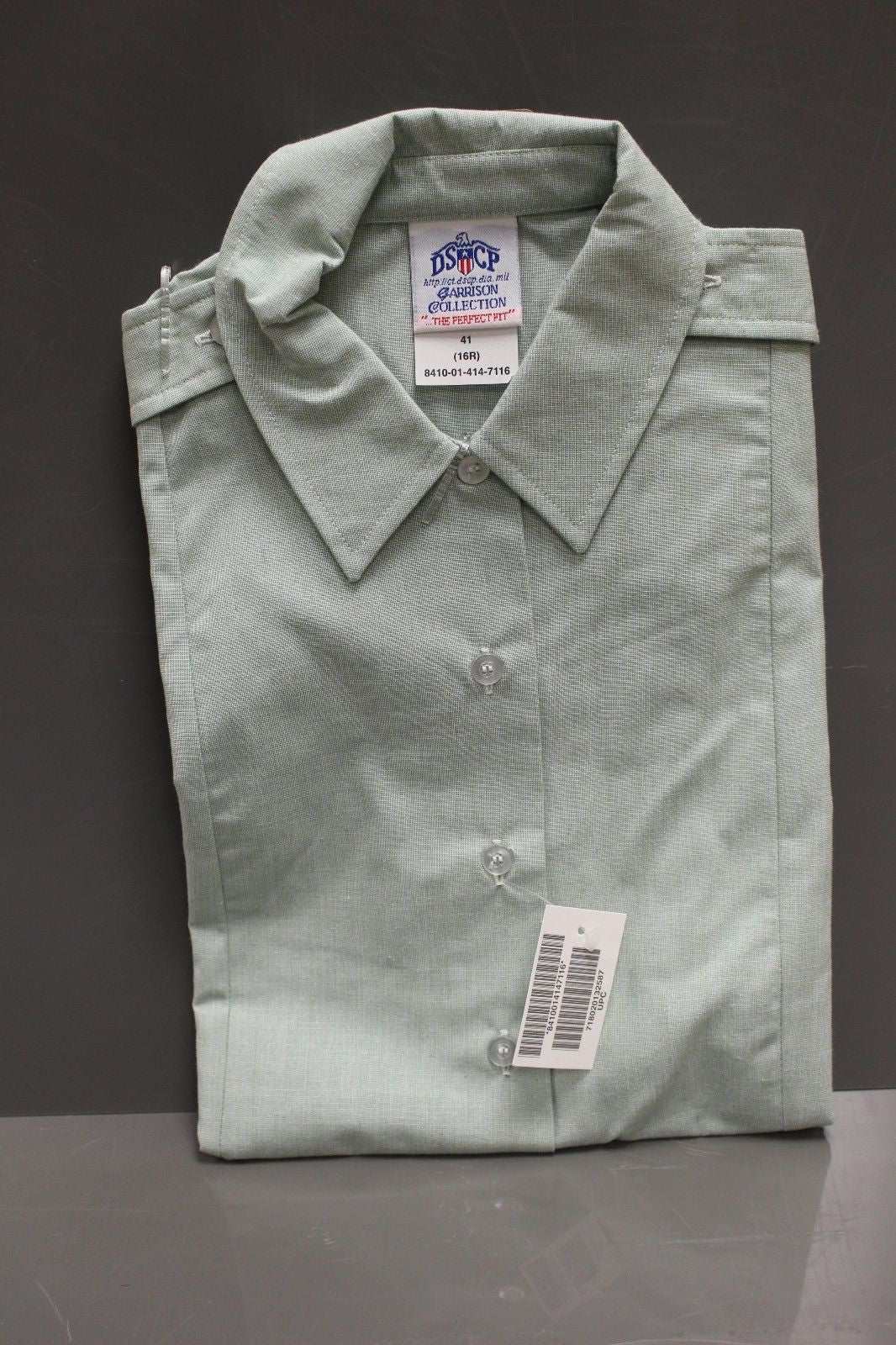 DSCP US Army Woman's Green Tuck In Dress Shirt - 16R DSCP US Army Woman's Green Tuck In Dress Shirt - 16R