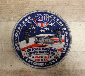Air Force WPFB 20th Annual Marathon Patch - September 17, 2016 - Used