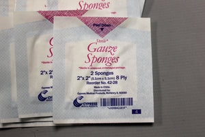 Cypress 40-28 Sterile Gauze Sponges - Pack of 40 - 2In x 2In - 8 Ply - New