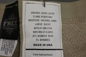 Army ADS Base Layer FR (Free) Drawer - 8415-01-588-3150 - Large Short - Used