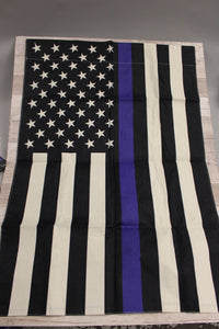 Thin Blue Line Burlap Outdoor Flag - 28x40" - For Police Law Enforcement - New