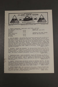US Army Armor Center Daily Bulletin Official Notices, No 210, October 25, 1968