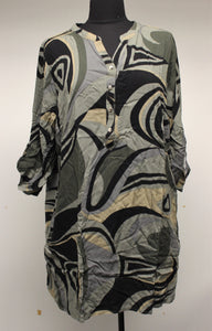 M.Nollby Women 3/4 Sleeve Button Up Geometric Dress - XL - New