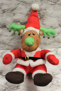 Trendmasters Plus Reindeer with Bells Stuffed Animal - Christmas - 1993 - Used