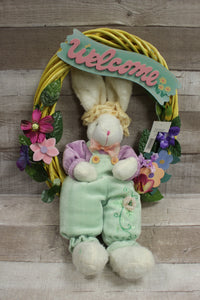 Easter Bunny Floral Welcome Sign -Used