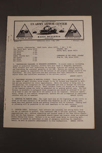 US Army Armor Center Daily Bulletin Official Notices, Year: 1969