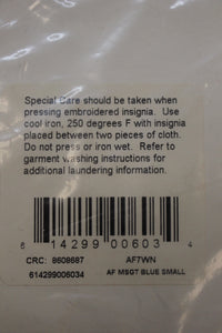 AF Air Force Master Sergeant Patches - Blue - E-7 - Small -Set of 2 - New