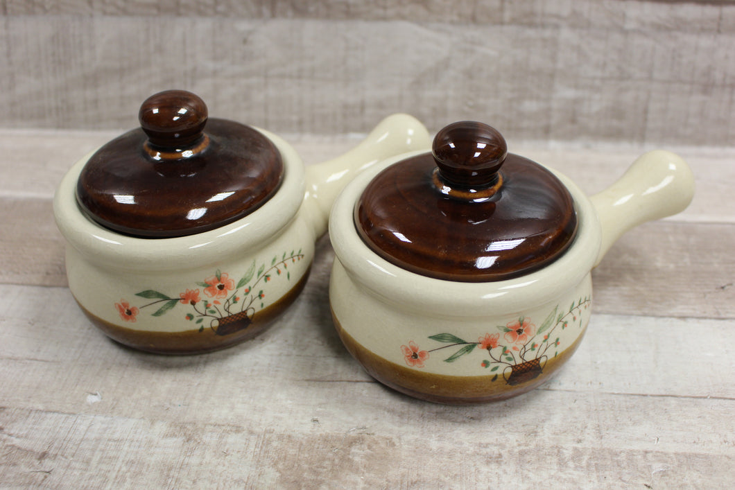 Ceramic Miniature Pot With Lid Cover For Decoration Design Pack Of 2 -Used