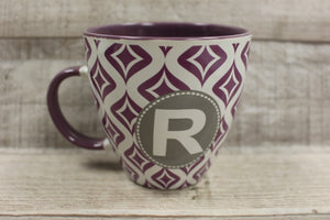 Gibson Home USA Coffee Tea Mug Cup With R Initial -Purple -Used
