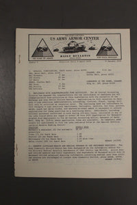 US Army Armor Center Daily Bulletin Official Notices, Year: 1970